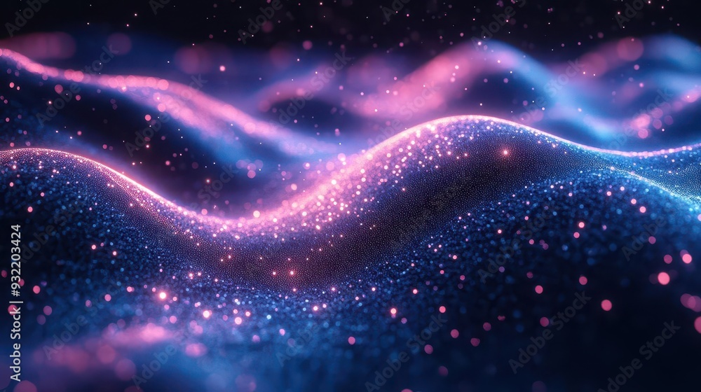 holographic data streams forming intricate network patterns floating in a ethereal cyberspace with shimmering blue and purple hues holographic data streams forming intricate network patterns floating in a ethereal cyberspace with shimmering blue and purple hues