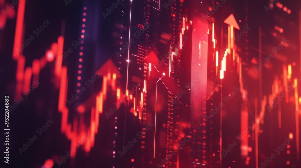 Multiple red arrows slanting downward, illustrating economic decline and business setbacks Multiple red arrows slanting downward, illustrating economic decline and business setbacks
