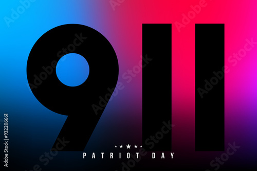 Bold 911 numerals on gradient for Patriot Day