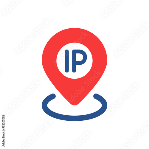 red simple pin point icon like ip address