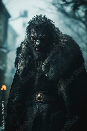 Werewolves take on a ferocious stance in a 1670s town. photo