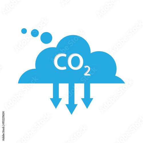 co2 emissions. Carbon dioxide reduction. Carbon Emissions Reduction Icon. Vector illustration.