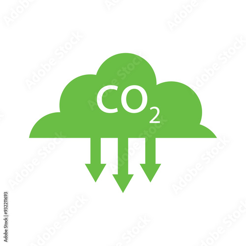 co2, carbon dioxide emissions icon on white background. co2 emissions. Carbon dioxide reduction. Vector illustration vector illustration.
