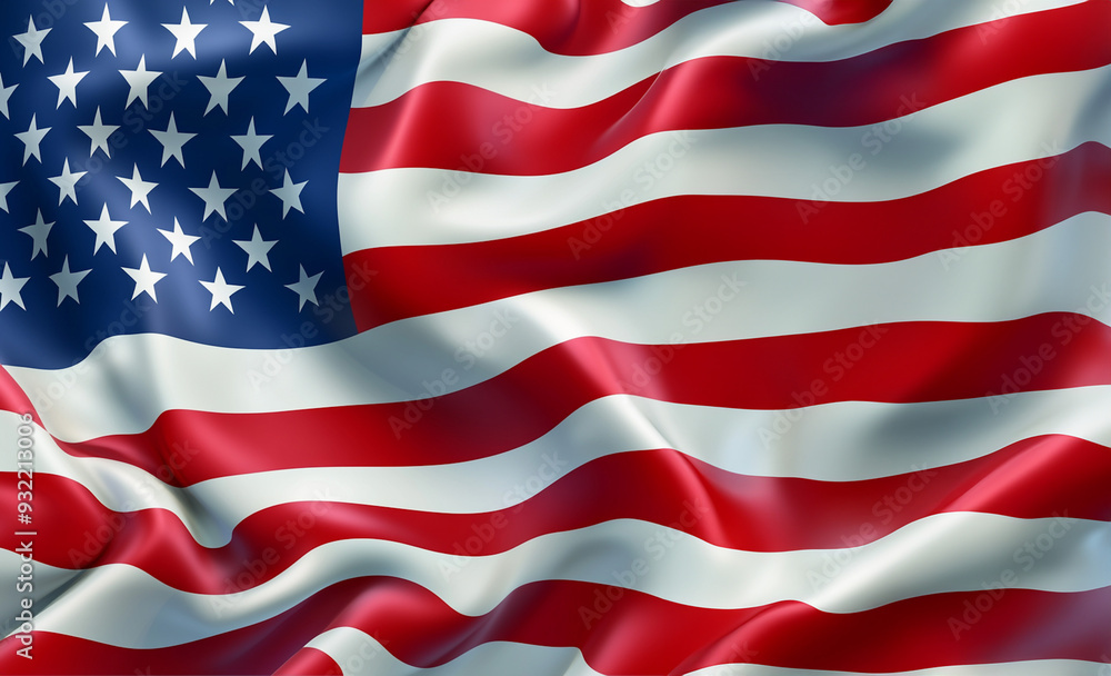 Obraz premium 3d American Flag full frame
