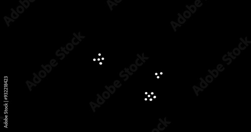 Decoration firework, line hand drawn doodle animated on black background. Abstract festive sketch shiny light star for celebration holiday. Decorative burst. Video 4K motion graphic  loop animation