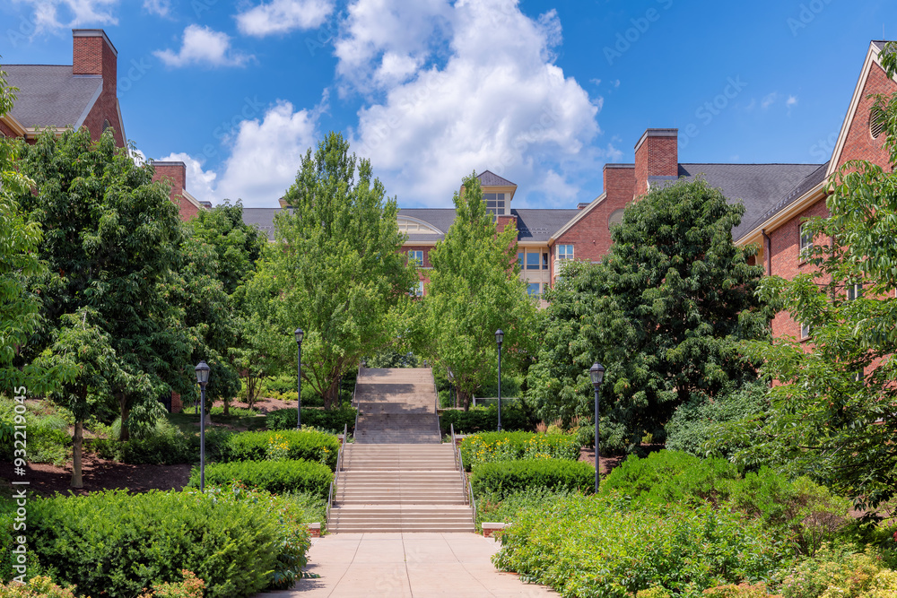 The campus of Penn State University in summer sunny day, State College, Pennsylvania.