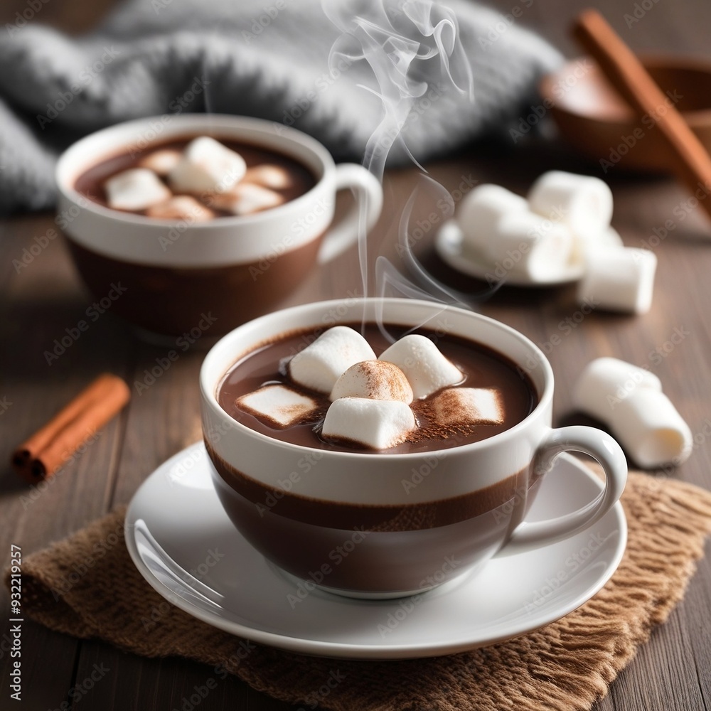 Cozy Winter Hot Chocolate with Marshmallows and Cinnamon