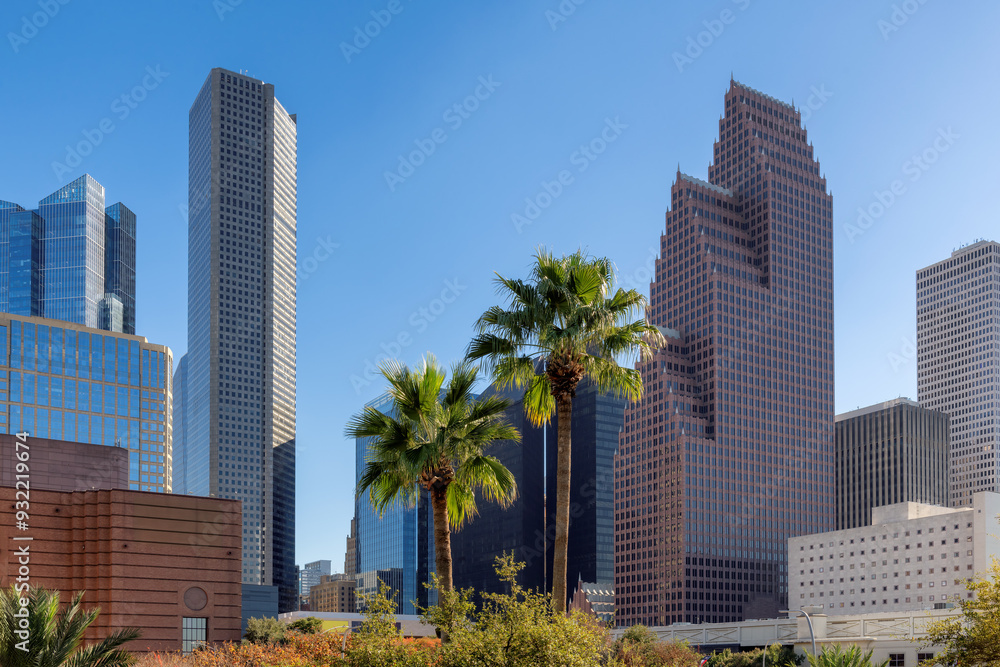 Houston downtown at sunny autumn day, in Houston, Texas, USA Houston downtown at sunny autumn day, in Houston, Texas, USA