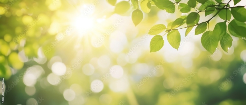 Sunlit Green Leaves and Bokeh Background Sunlit Green Leaves and Bokeh Background