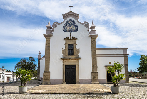 The Church Igreja de Sao Lourenco in the old town of Almancil at the east Algarve in the south of Portugal, Europe.