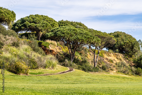 Landscape view of Parque Natural da Ria Formosa near Faro, Portugal