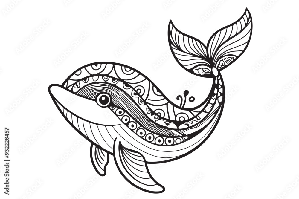Fototapeta premium fish mandala vector silhouette.eps