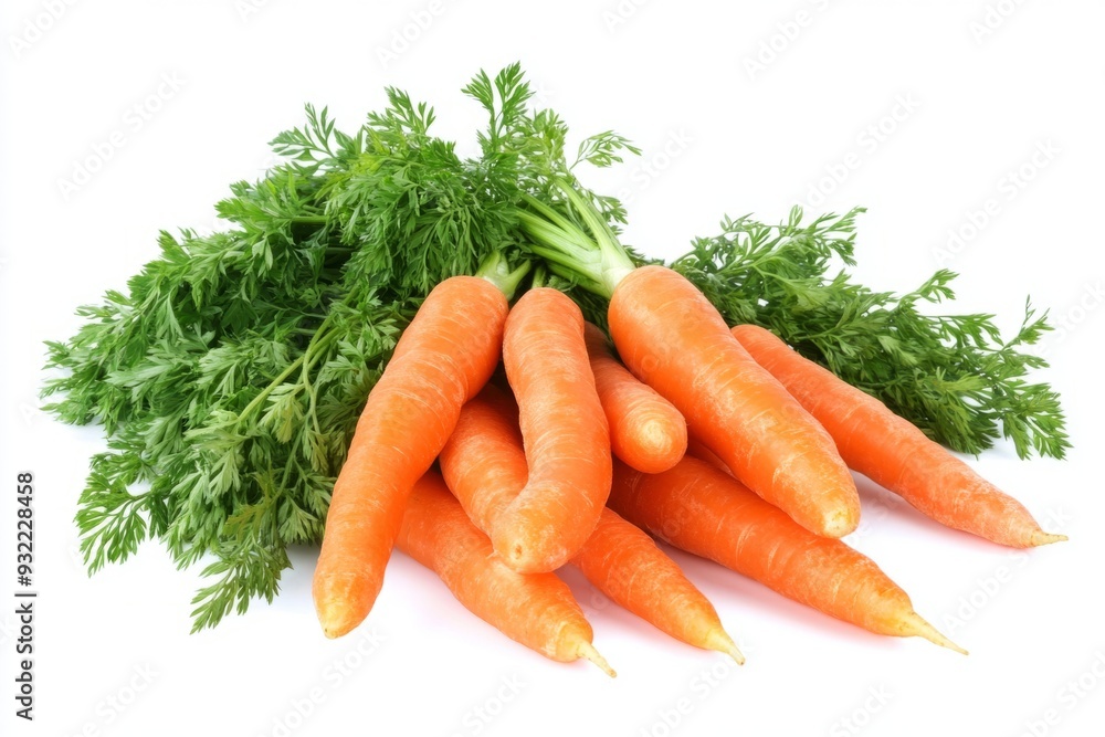 Fresh and vibrant carrots lie on a white background. Perfect for healthy eating and culinary delights. Ideal for food photography and lifestyle inspiration. Generative AI Fresh and vibrant carrots lie on a white background. Perfect for healthy eating and culinary delights. Ideal for food photography and lifestyle inspiration. Generative AI