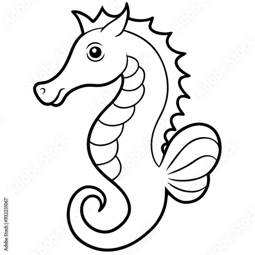 Sea Horse Vector Illustration - Elegant SVG, Cricut Files, Clipart, and T-Shirt Graphics for Ocean-Themed Designs photo