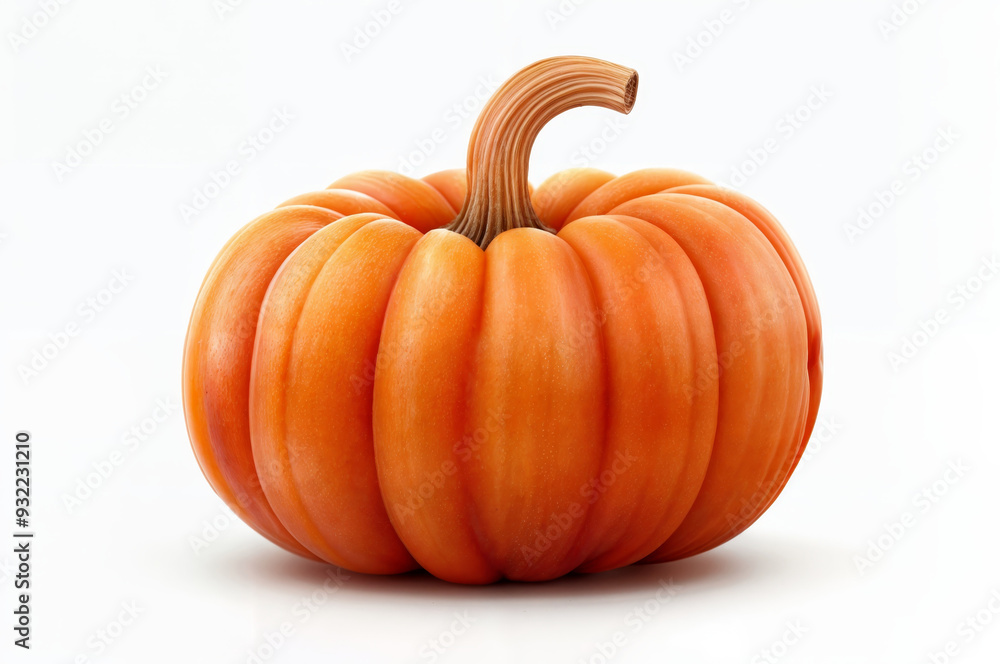 Vibrant orange pumpkin isolated on white background Vibrant orange pumpkin isolated on white background