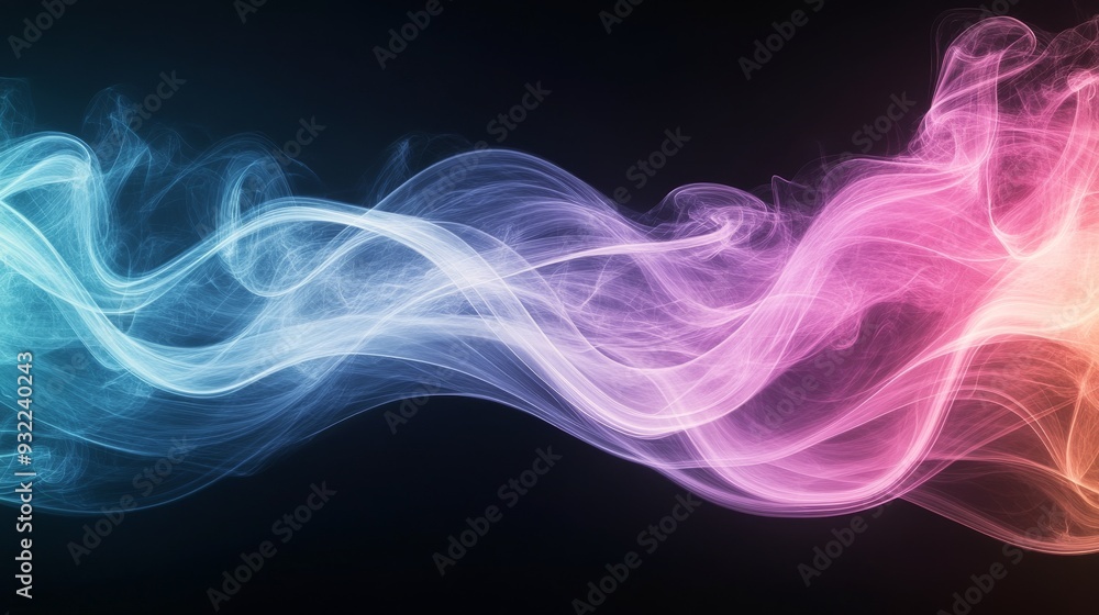 Colorful abstract smoke flow against a dark background Colorful abstract smoke flow against a dark background
