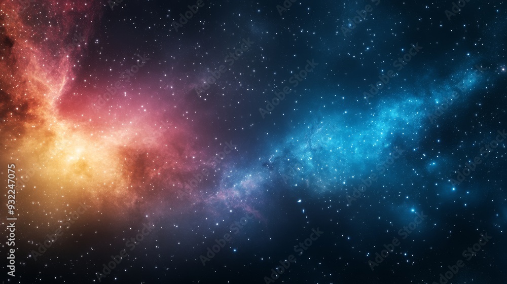 Fototapeta premium Colorful cosmic clouds and stars in the expansive night sky