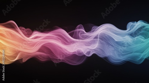 Colorful abstract smoke flow against a dark background