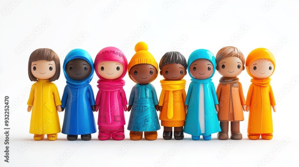Fototapeta premium Inclusive group sharing varied perspectives isolated on white background emphasizing the richness of diversity