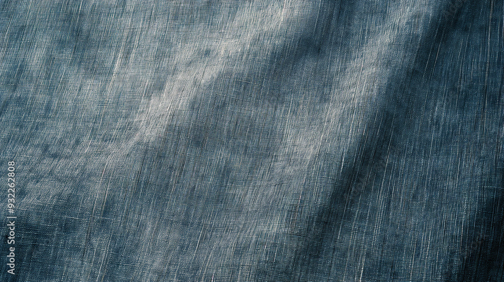 A blue fabric with a pattern of waves A blue fabric with a pattern of waves