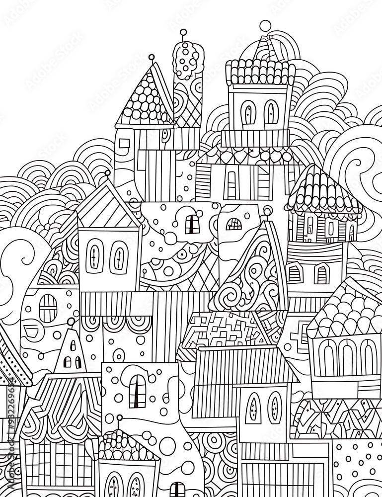 Fototapeta premium Mandala Zentangle Pattern Coloring Pages, Hand draw background design illustration
