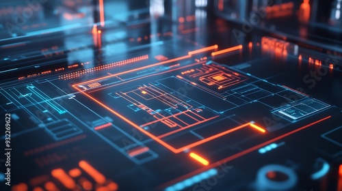 Abstract visualization of energy management systems emphasizing energy efficiency monitoring and optimization with clean minimalist graphics