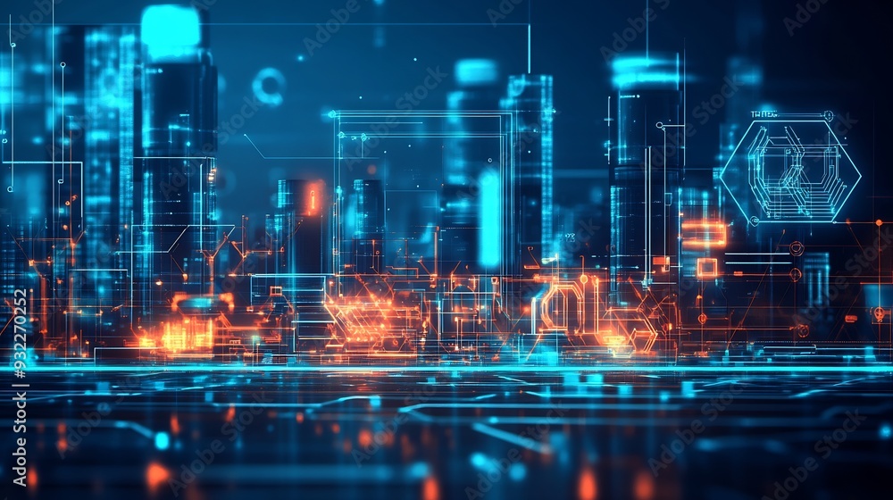 Abstract Visualization Of The Fourth Industrial Revolution Emphasizing