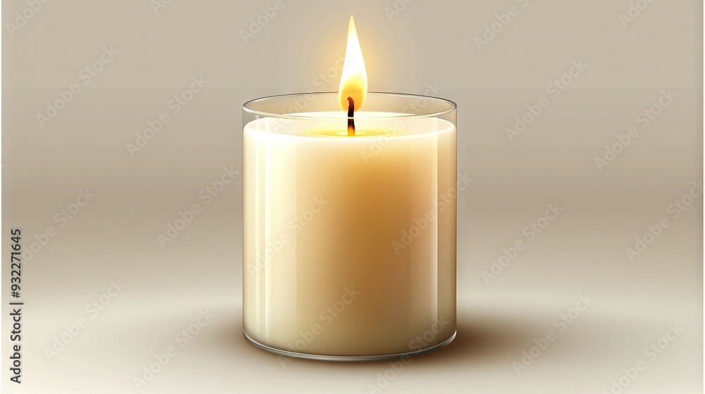 A white background reflects a lit candle's image from above and below the flame A white background reflects a lit candle's image from above and below the flame