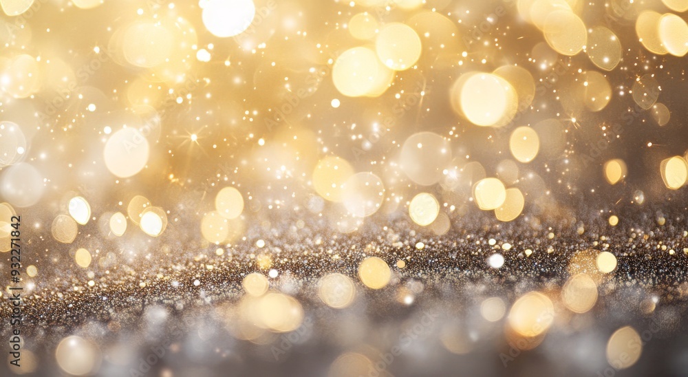 Abstract Gold Glitter Background with Bokeh Lights Abstract Gold Glitter Background with Bokeh Lights