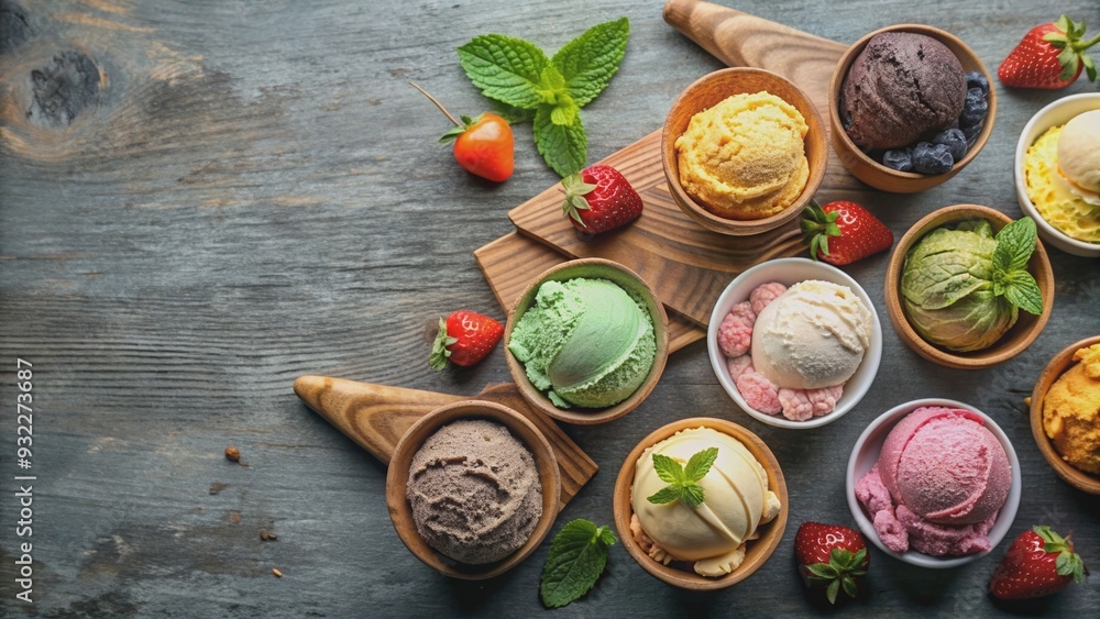 Creamy and delicious gelato in various flavors, gelato, dessert, sweet, ice cream, Italian, creamy, delicious, refreshing Creamy and delicious gelato in various flavors, gelato, dessert, sweet, ice cream, Italian, creamy, delicious, refreshing