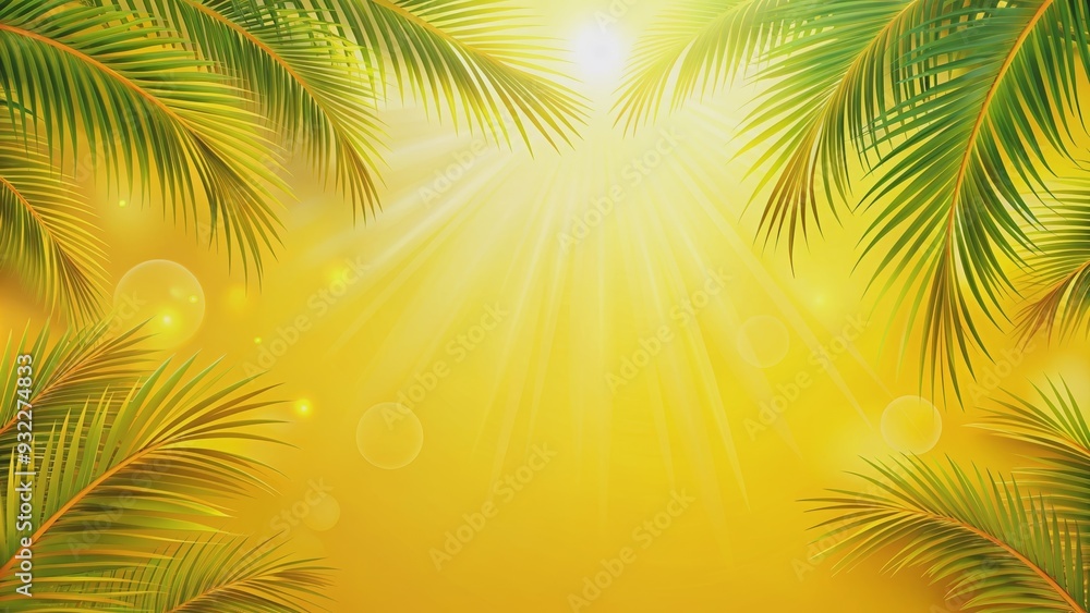 Summer vacation holiday copy space on sunny yellow background, summer, vacation, holiday, copy space, yellow, background Summer vacation holiday copy space on sunny yellow background, summer, vacation, holiday, copy space, yellow, background