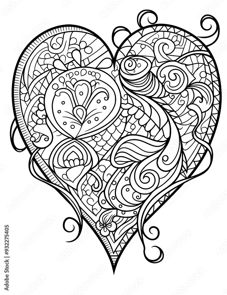 Mandala Zentangle Pattern Coloring Pages, Hand draw background design illustration