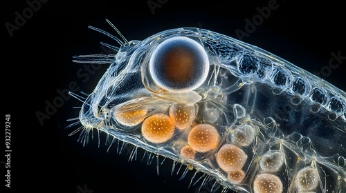 Microscopic view of a water flea (Alona quadrangularis) photo