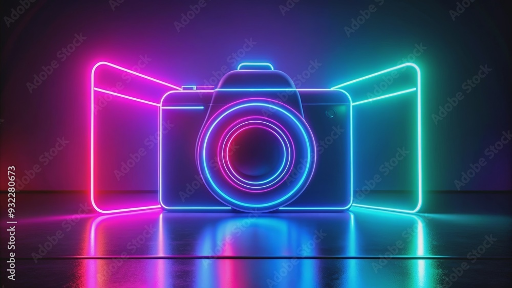 Abstract art camera capturing neon lights in a minimalist and modern style, neon lights, abstract, minimalist, art Abstract art camera capturing neon lights in a minimalist and modern style, neon lights, abstract, minimalist, art