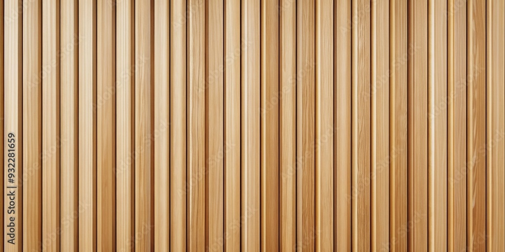 Fototapeta premium Vertical wooden slats texture wallpaper backdrop for interior decoration and architectural rendering