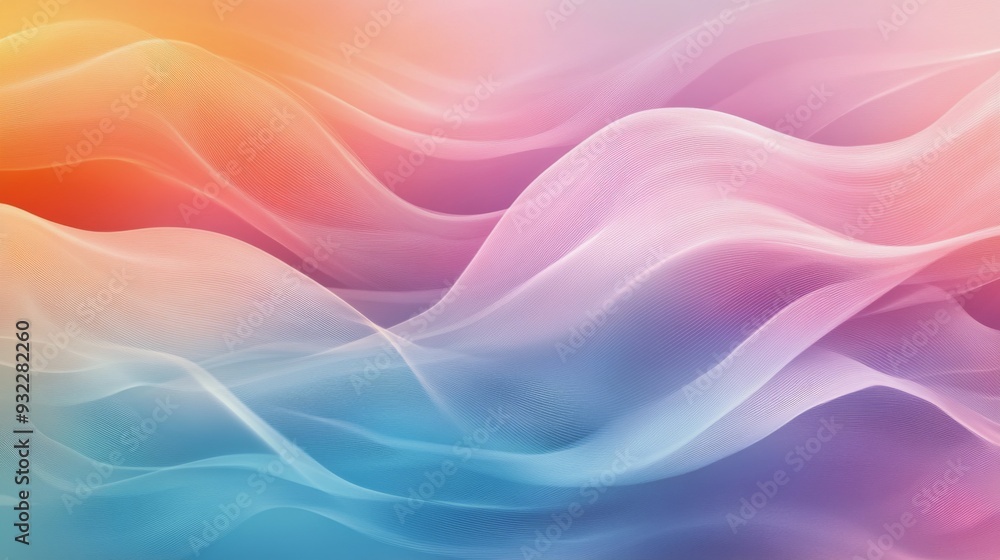 Fototapeta premium Colorful abstract waves on a gentle gradient background