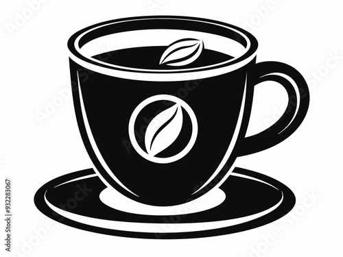 Coffee cup black icon, silhouette vector