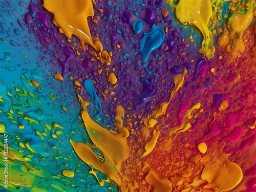 Exploding vibrant colors in abstract artistic composition photo