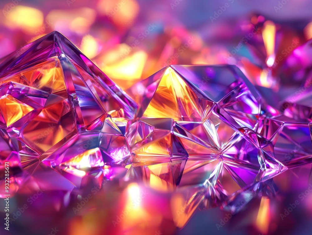 Abstract Purple and Yellow Crystal Texture Background Abstract Purple and Yellow Crystal Texture Background