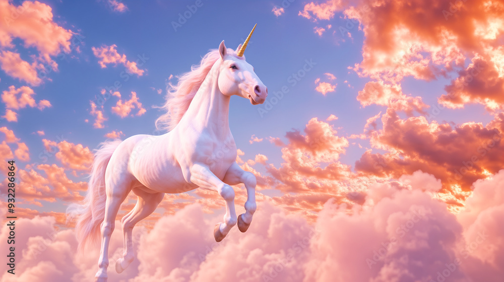 Majestic White Unicorn Flying in a Dreamy Pink Sky, Fantasy Wholesome Kid Wallpaper Majestic White Unicorn Flying in a Dreamy Pink Sky, Fantasy Wholesome Kid Wallpaper