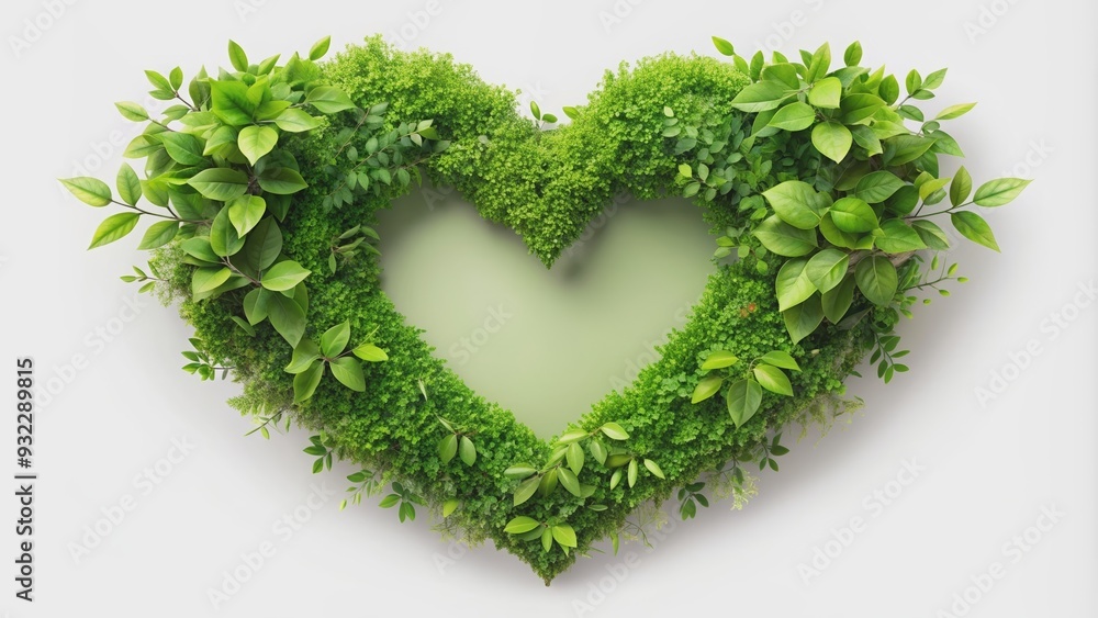Green heart with leaves and tree branches environmental protection symbol, green, heart, leaves, tree branches Green heart with leaves and tree branches environmental protection symbol, green, heart, leaves, tree branches