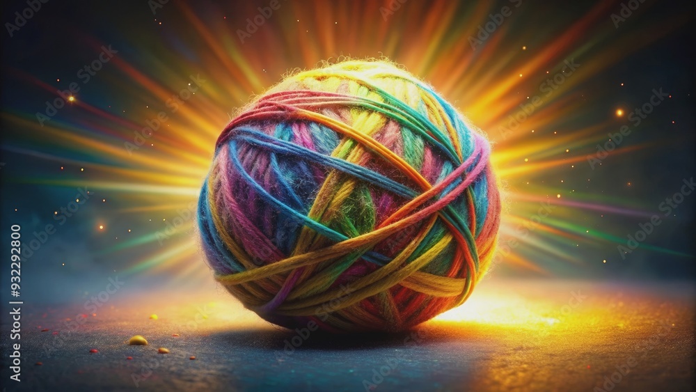 Colorful ball of yarn shining with warmth and sparkle, yarn, rainbow, colorful, sparkles, cozy, knitting, craft, wool, bright Colorful ball of yarn shining with warmth and sparkle, yarn, rainbow, colorful, sparkles, cozy, knitting, craft, wool, bright
