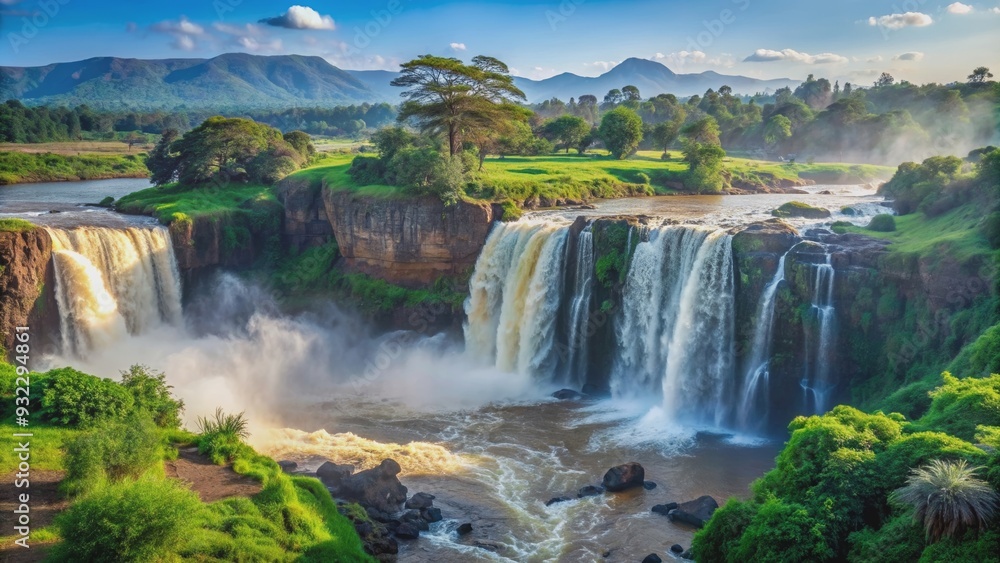 Majestic Misty Blue Nile Falls in Ethiopia's Amhara region, waterfall, blue, misty, majestic, Ethiopia, Amhara Majestic Misty Blue Nile Falls in Ethiopia's Amhara region, waterfall, blue, misty, majestic, Ethiopia, Amhara