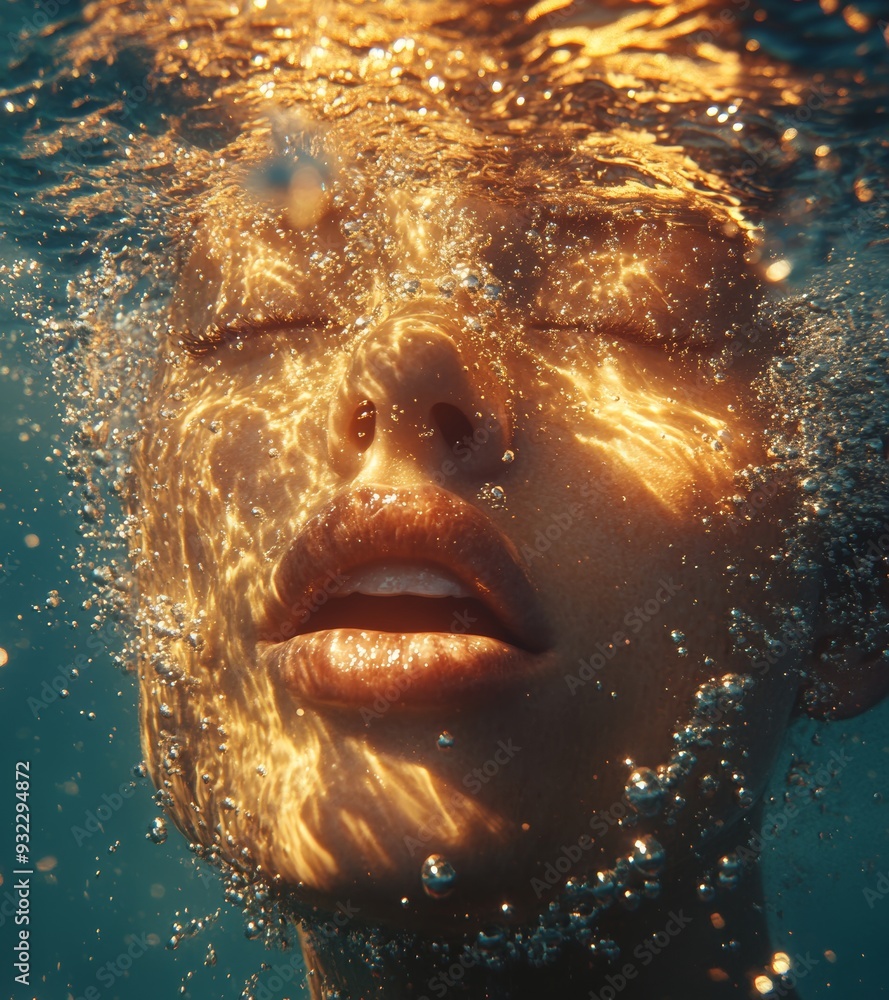 face of a woman in the water face of a woman in the water
