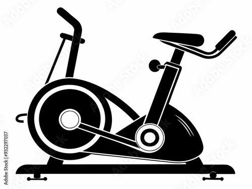 Elliptical Trainer black silhouette vector icon