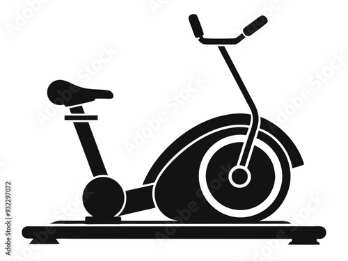 Elliptical Trainer black silhouette vector icon