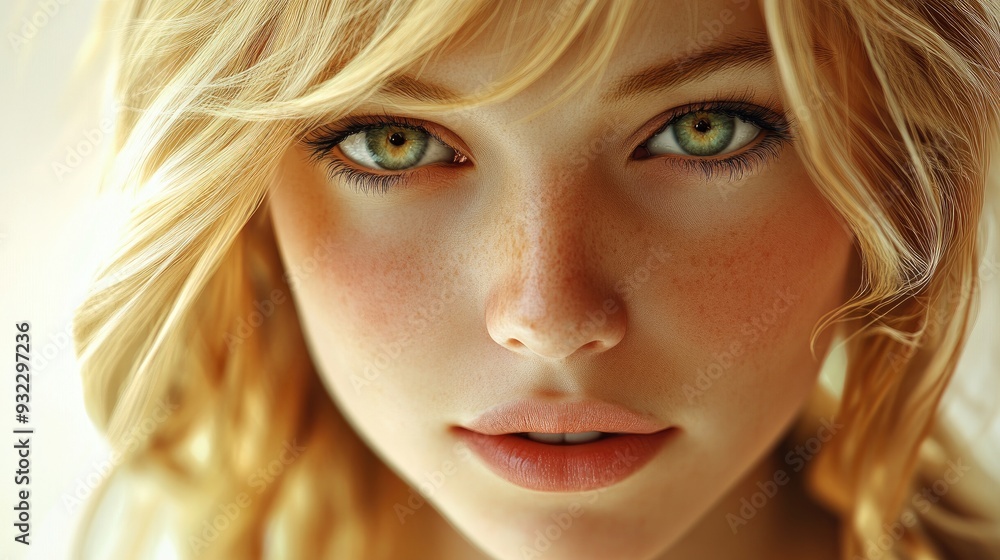 3D Cartoon Portrait of a Young Beautiful Blonde Woman Close Up Fresh and Natural Urban Look Innocent Vintage Style 3D Cartoon Portrait of a Young Beautiful Blonde Woman Close Up Fresh and Natural Urban Look Innocent Vintage Style