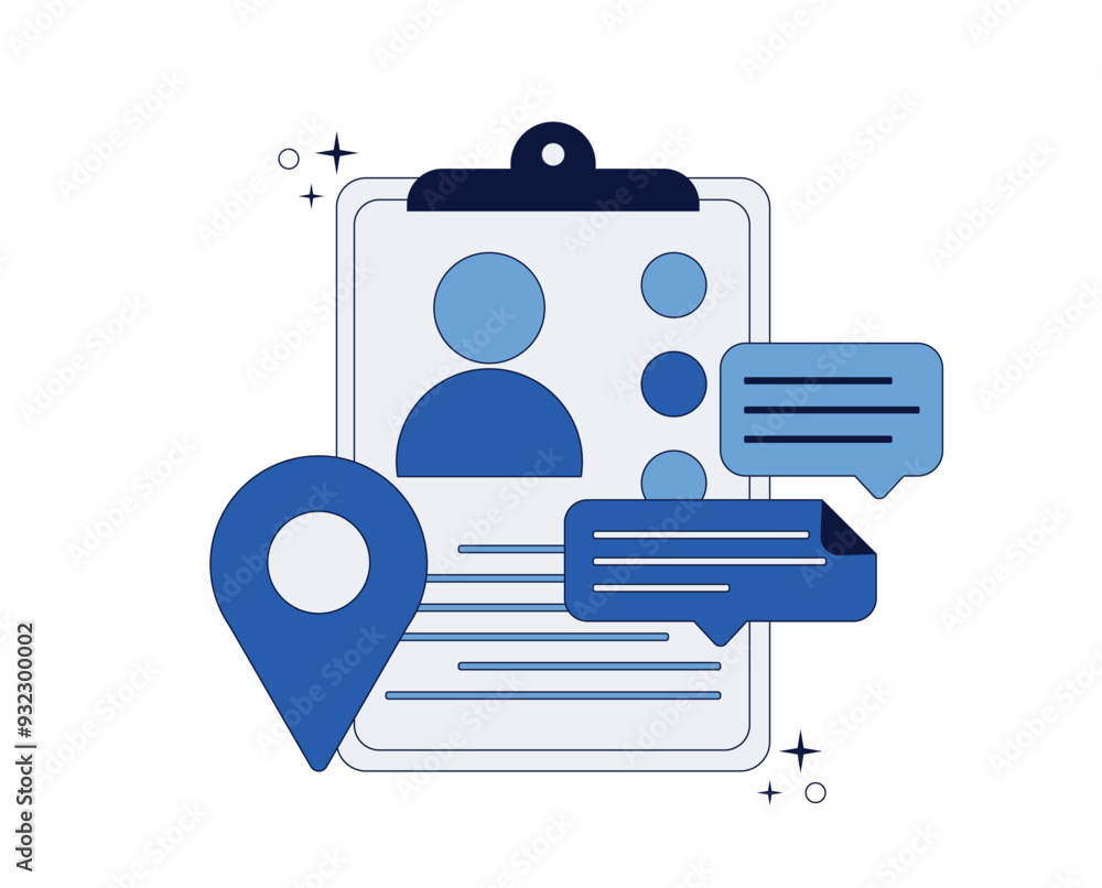 Biography or CV. The idea of professional recruiting, job engagement, staffing, candidate selection, employment. Modern Flat Illustration. Biography or CV. The idea of professional recruiting, job engagement, staffing, candidate selection, employment. Modern Flat Illustration.