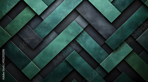 Wallpaper Mural Abstract geometric background with dark green and black color palette, textured diagonal lines. Torontodigital.ca