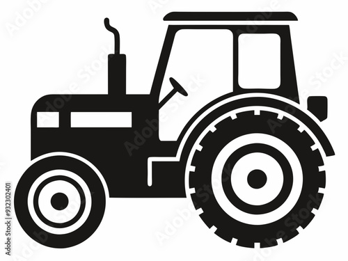 Tractor black  silhouette vector icon